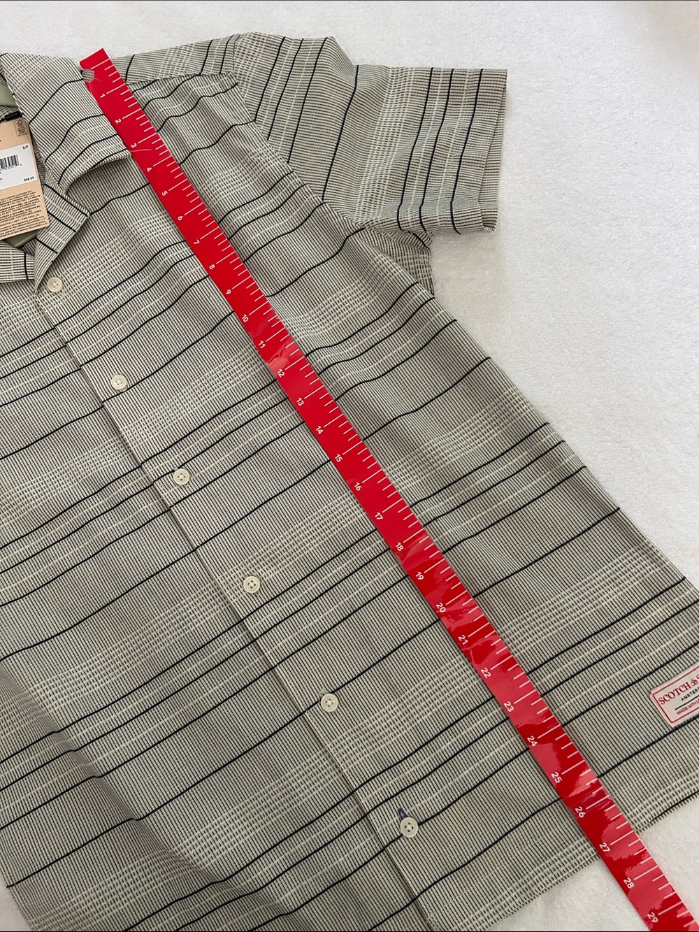 Scotch & Soda Small Shirt Vertical 
Texture Camp Shirt in White Asparagus NWT - Picture 10 of 11